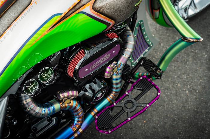 Titanium accents throughout the bike